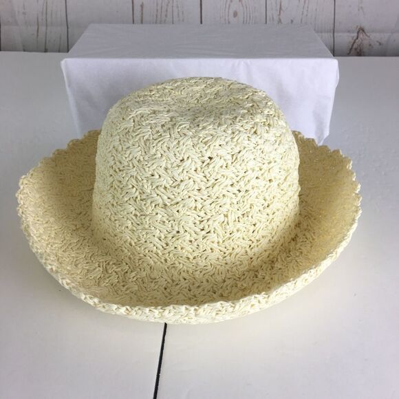 Womens Summer Prairie Ivory Roll Up Hat Country Style - Picture 4 of 7